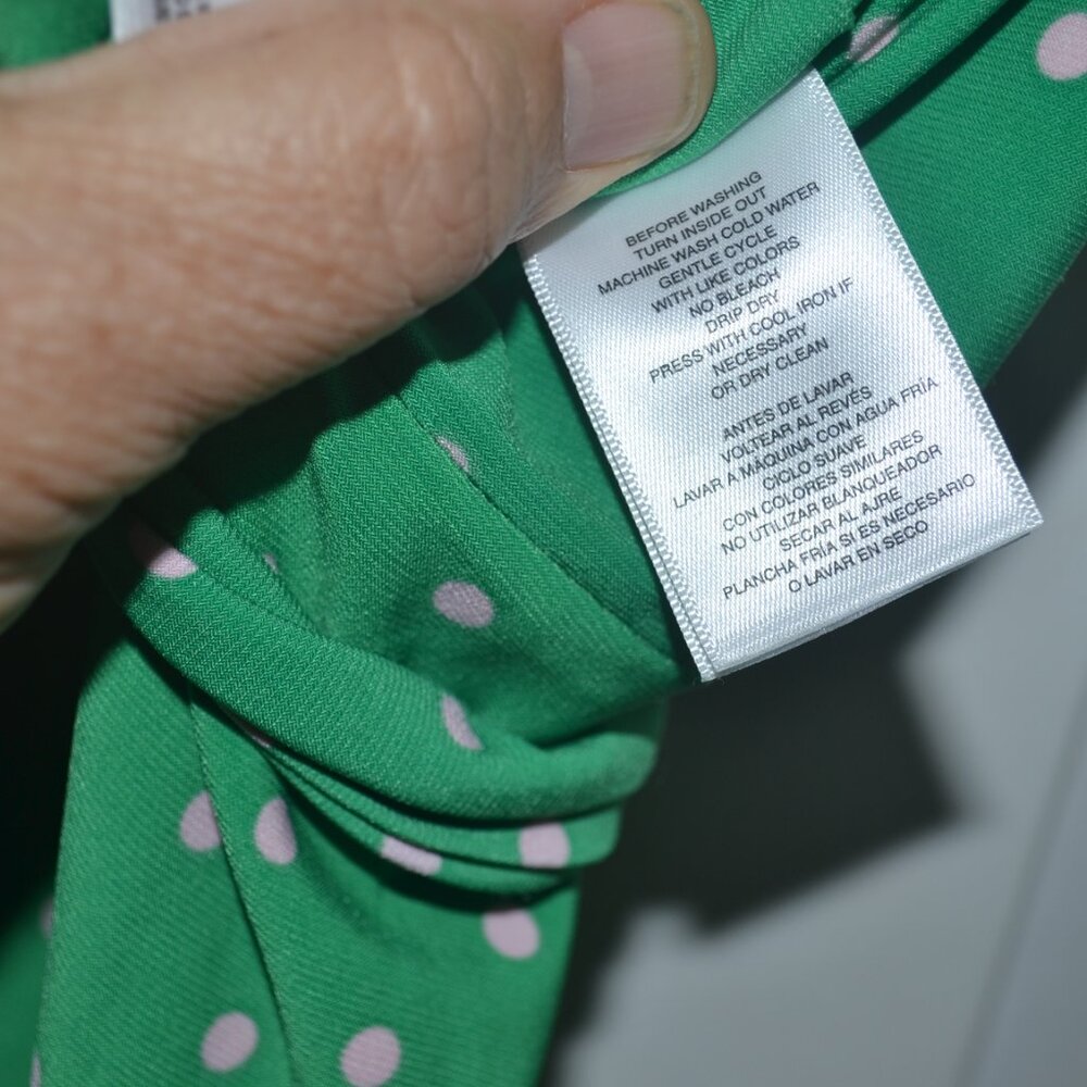 Pre-owned Kasper Dress size 16. Color green with white dots pattern - Picture 6 of 6